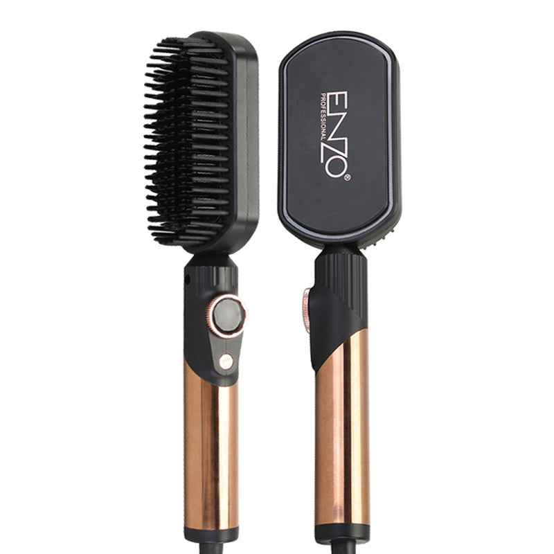 Brosse Plate Lissante ENZO EN-4002 — Peigne Chauffant Portable