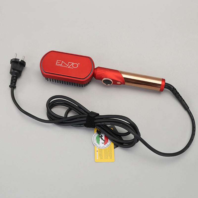 Brosse Plate Lissante ENZO EN-4002 — Peigne Chauffant Portable