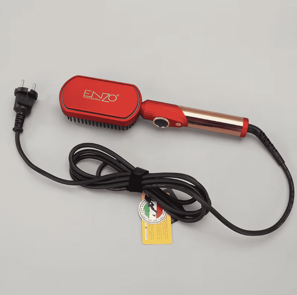 Brosse Plate Lissante ENZO EN-4002 — Peigne Chauffant Portable