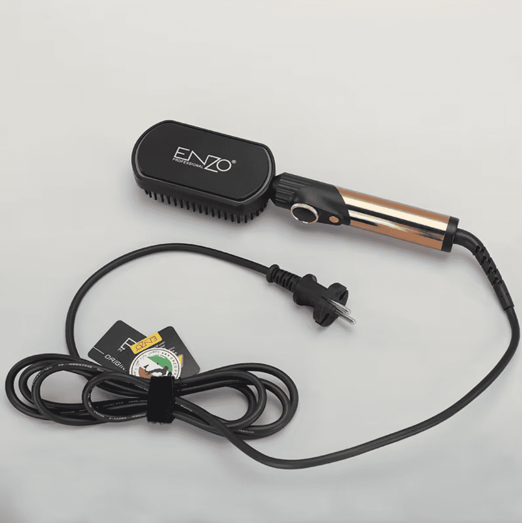 Brosse Plate Lissante ENZO EN-4002 — Peigne Chauffant Portable
